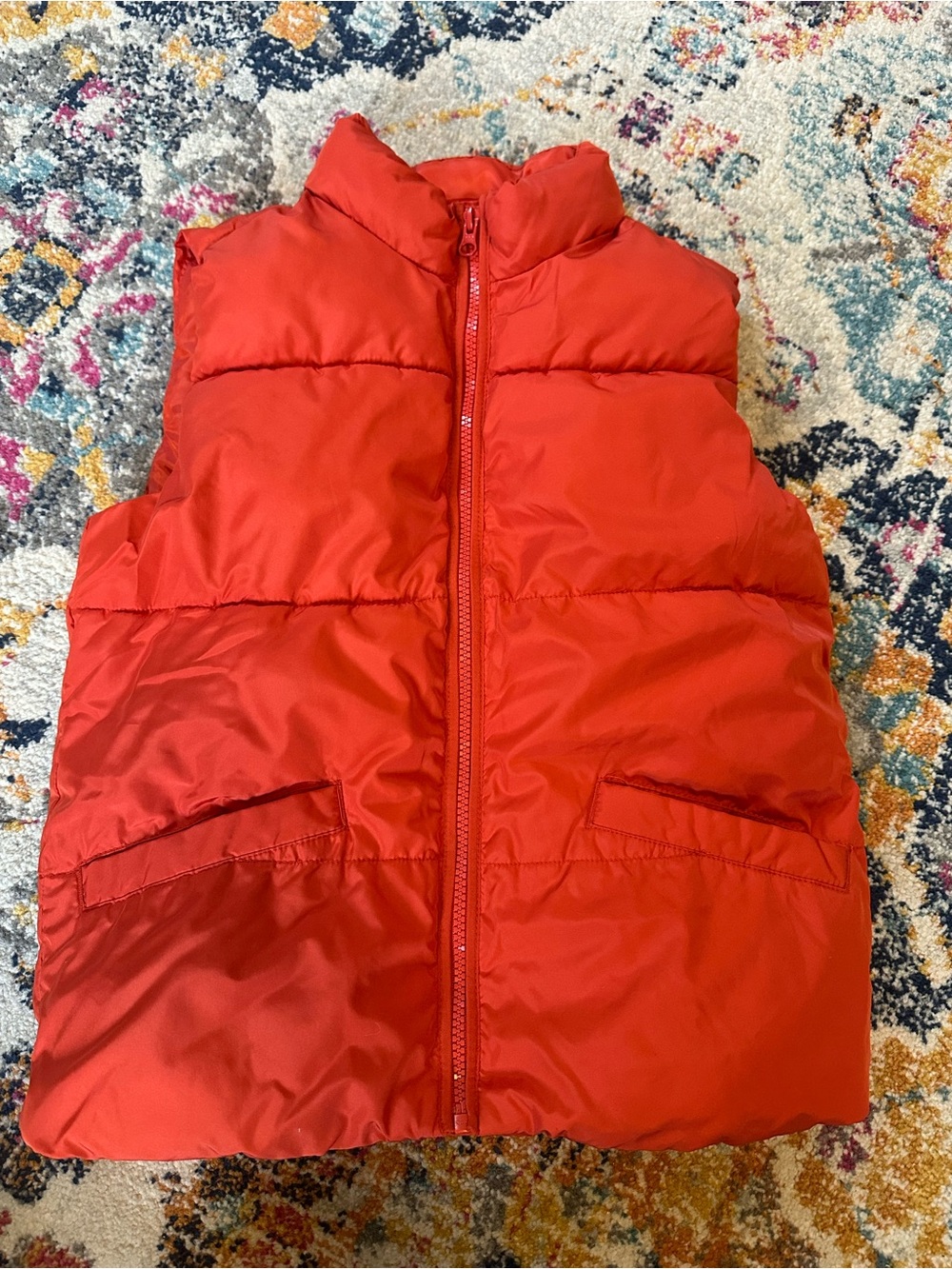 Old Navy Orange Quilted Puffer Vest
